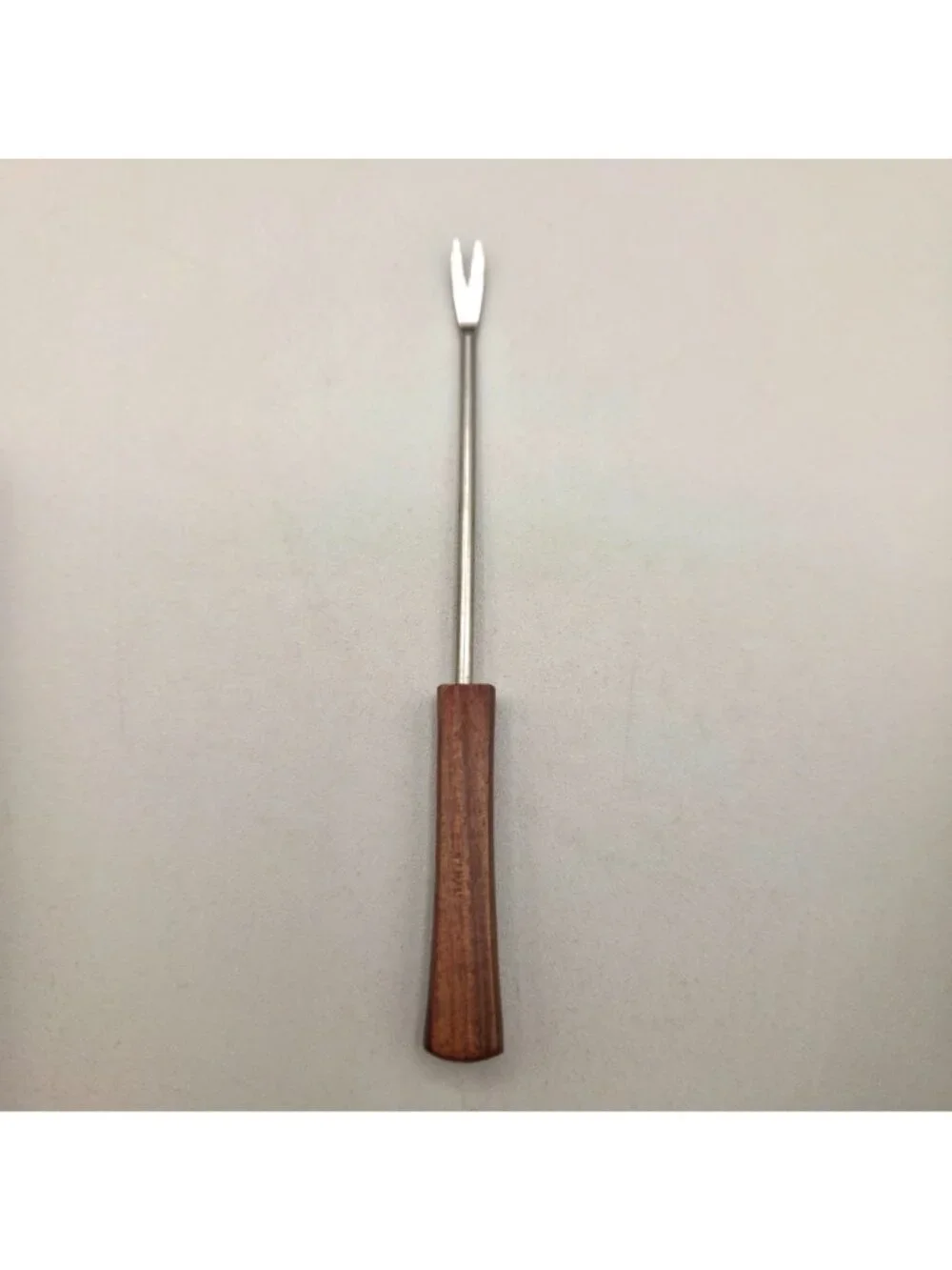 Vintage MCM Teak Wood Stainless Cocktail Pickle Cheese Forks Set of 12 Japan